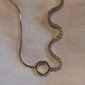 Paparazzi Silver Circle Necklace With Earrings